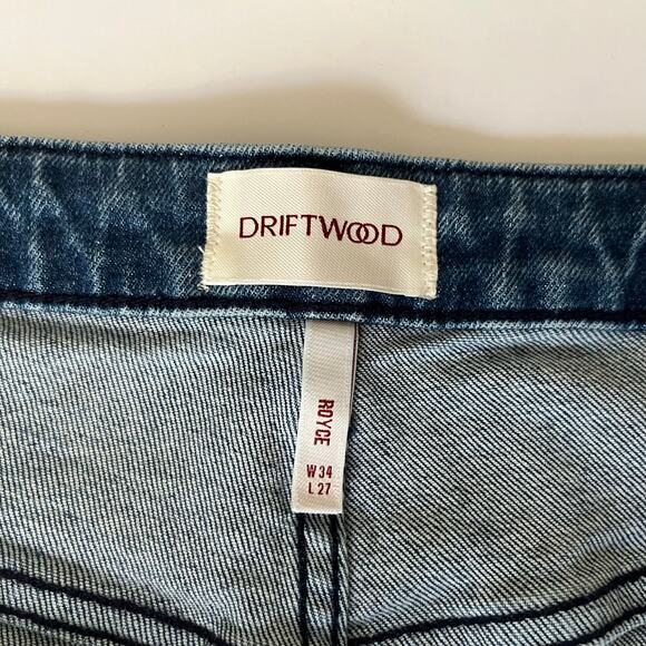 Free People x Driftwood Floral Embroidered Royce Jeans Relaxed Size 34x27 NWT - Picture 8 of 13